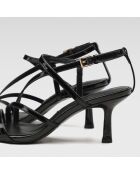 Sandales en Cuir Celia noires - Talon 7 cm